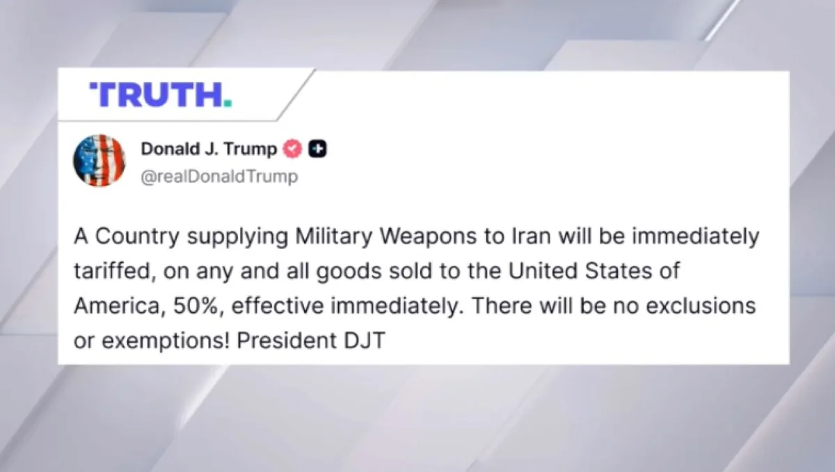 Trump imposes 50% tariffs on arms suppliers to Iran