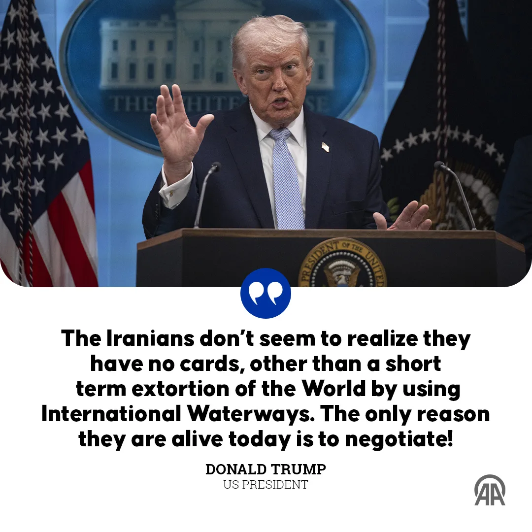 Trump: Iran Has 'No Cards' Other Than Hormuz 'Extortion'