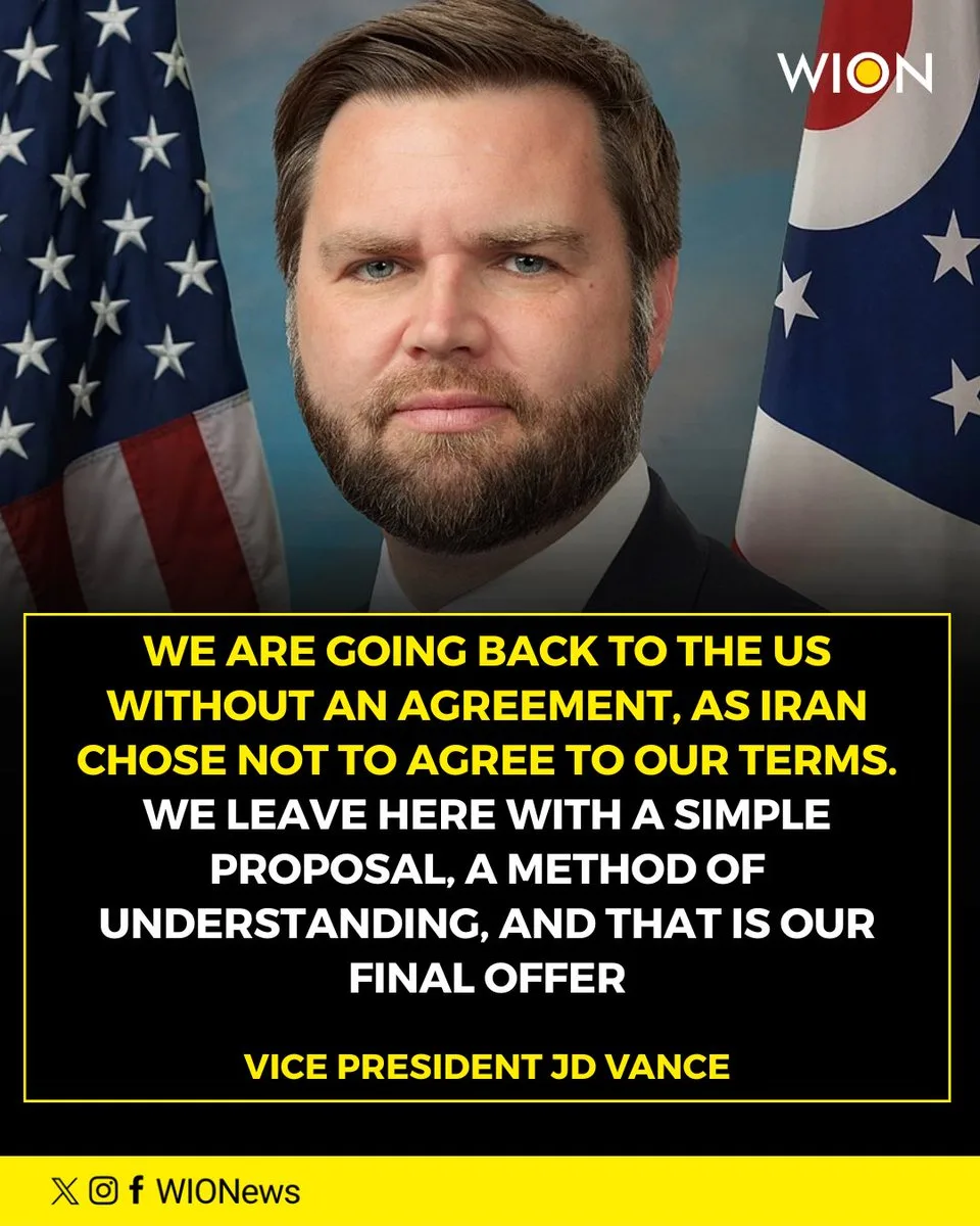 No Breakthrough: Vance Leaves Pakistan as US, Iran Talks Fail Following Marathon Session