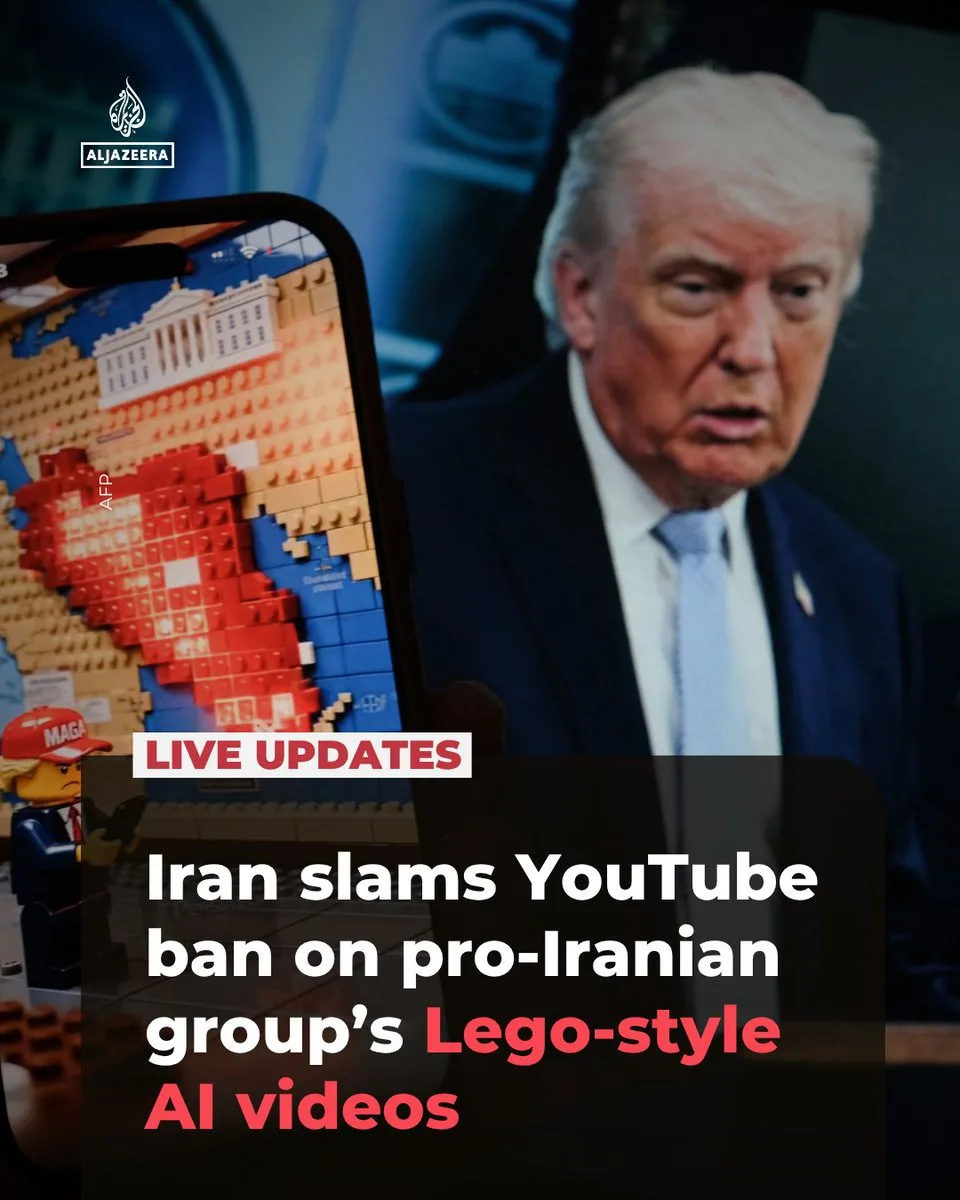 Iran slams YouTube ban on pro-Iranian group’s Lego-style AI videos