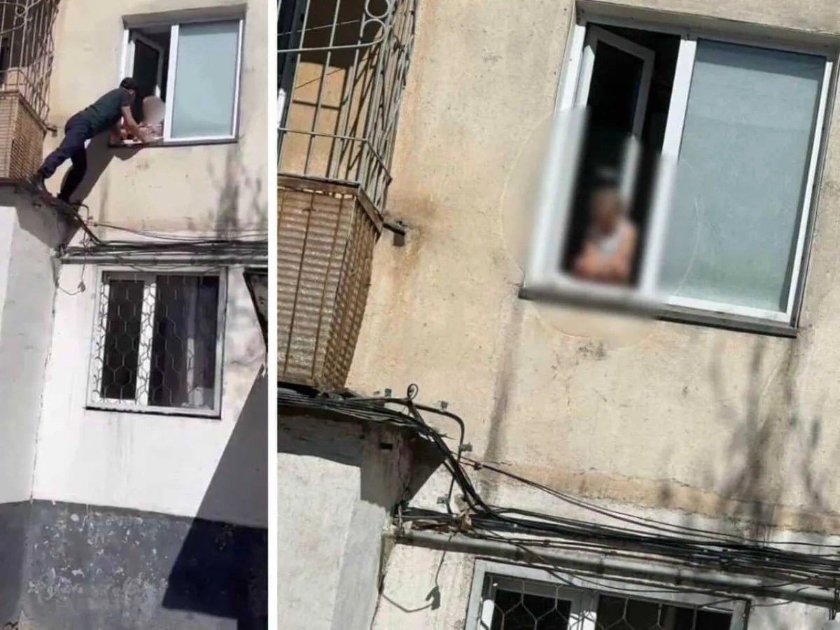 Житель Экибастуза влез на второй этаж и спас ребенка от падения из окна