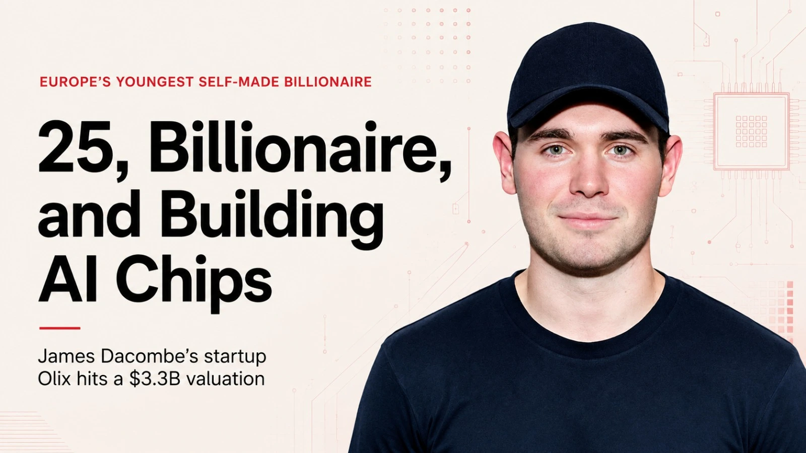 Джеймс Дакомб, 25 лет, — самый молодой self-made миллиардер Европы после раунда Olix на $3,3 млрд