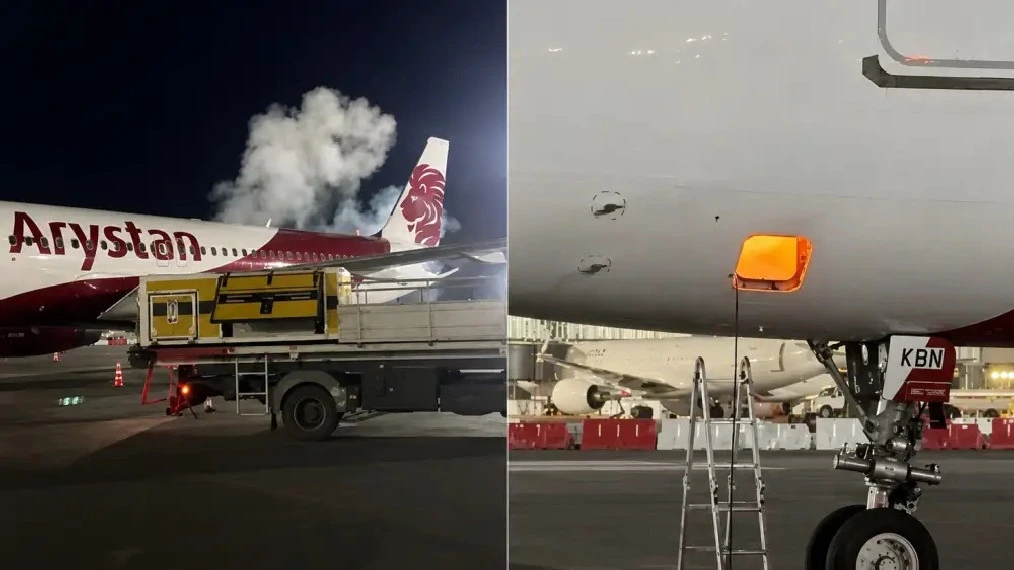Самолет FlyArystan загорелся при техобслуживании в аэропорту Алматы