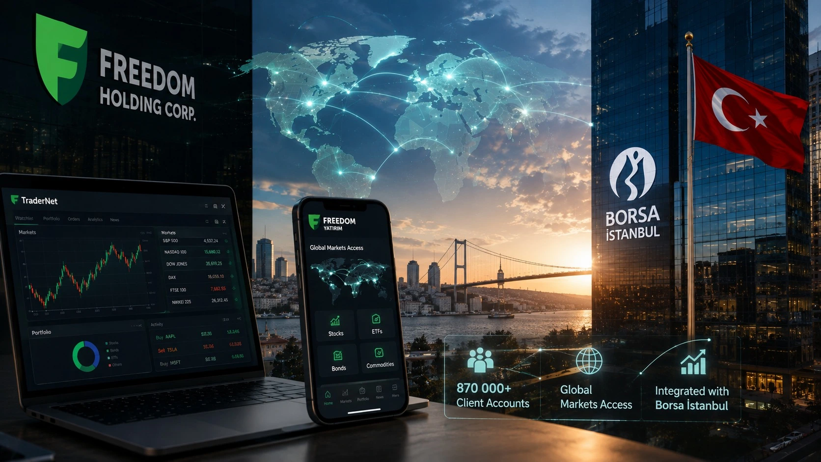 Freedom Holding выходит на турецкий рынок через покупку Turkish Bank и брокерскую лицензию