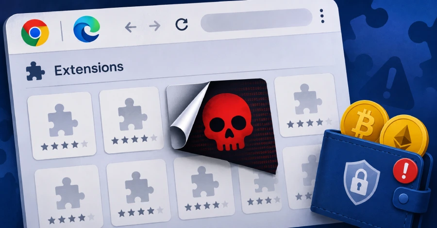 Socket обнаружил 19 расширений Chrome и Edge с кодом для кражи криптовалют