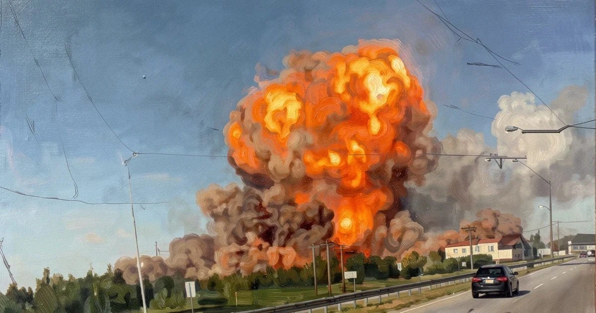 Под Киевом прогремели взрывы, начался сильный пожар
