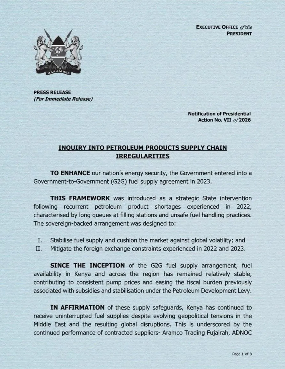 Kenya fuel executives resign amid supply chain probe