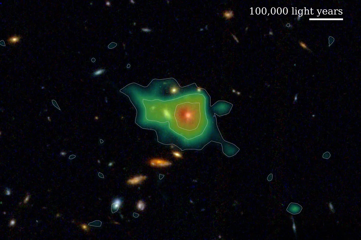 HETDEX discovers 10,000 hydrogen halos in early universe